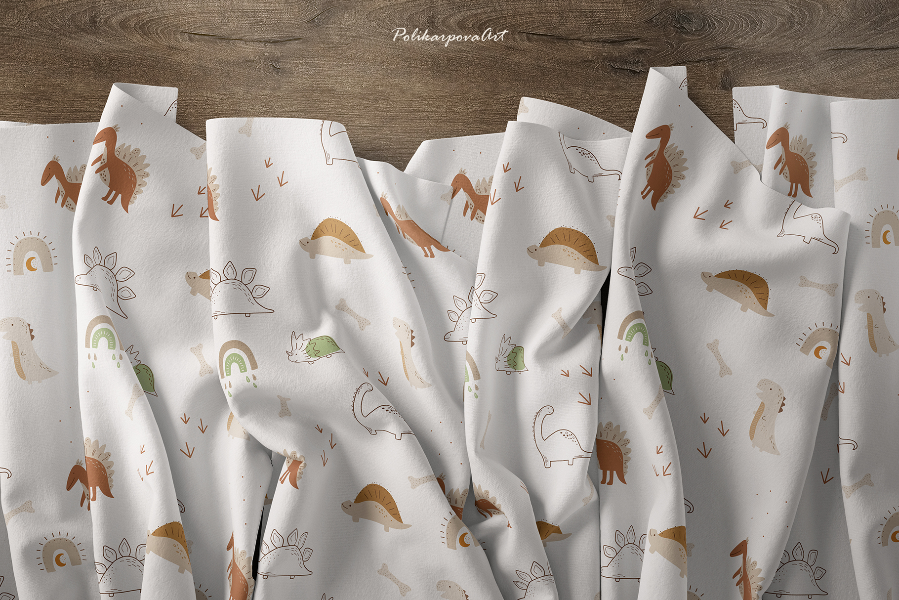Vector collection "Dinosaurs" - children's illustrations and seamless patterns