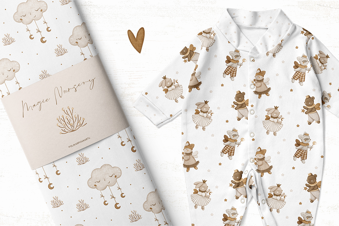 Collection "Magic nursery" - baby illustrations, prints and patterns