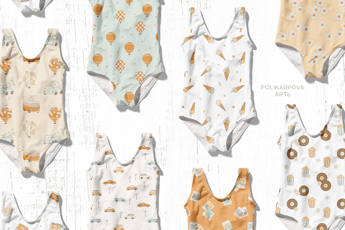 Collection "Happy live" - graphic illustrations and patterns