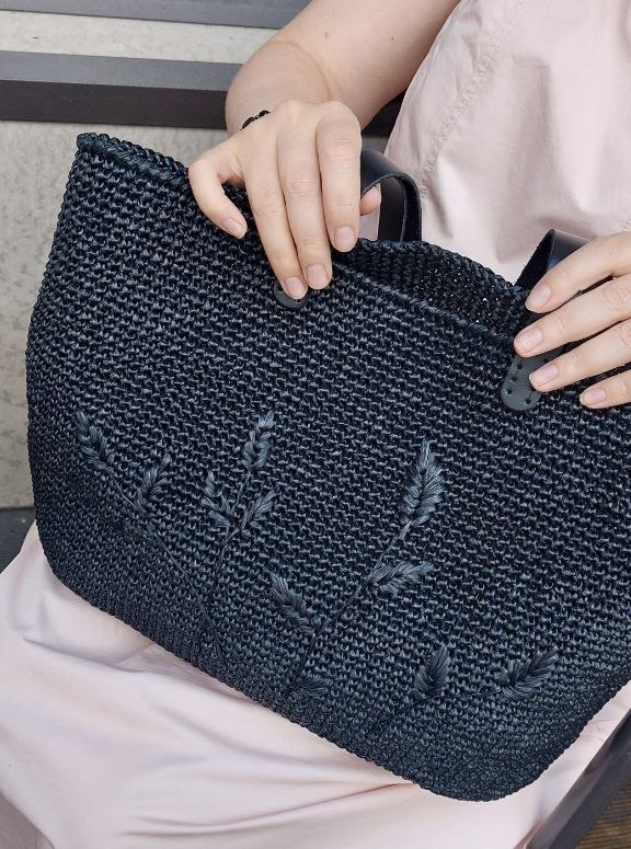 МК по сумке из рафии крючком