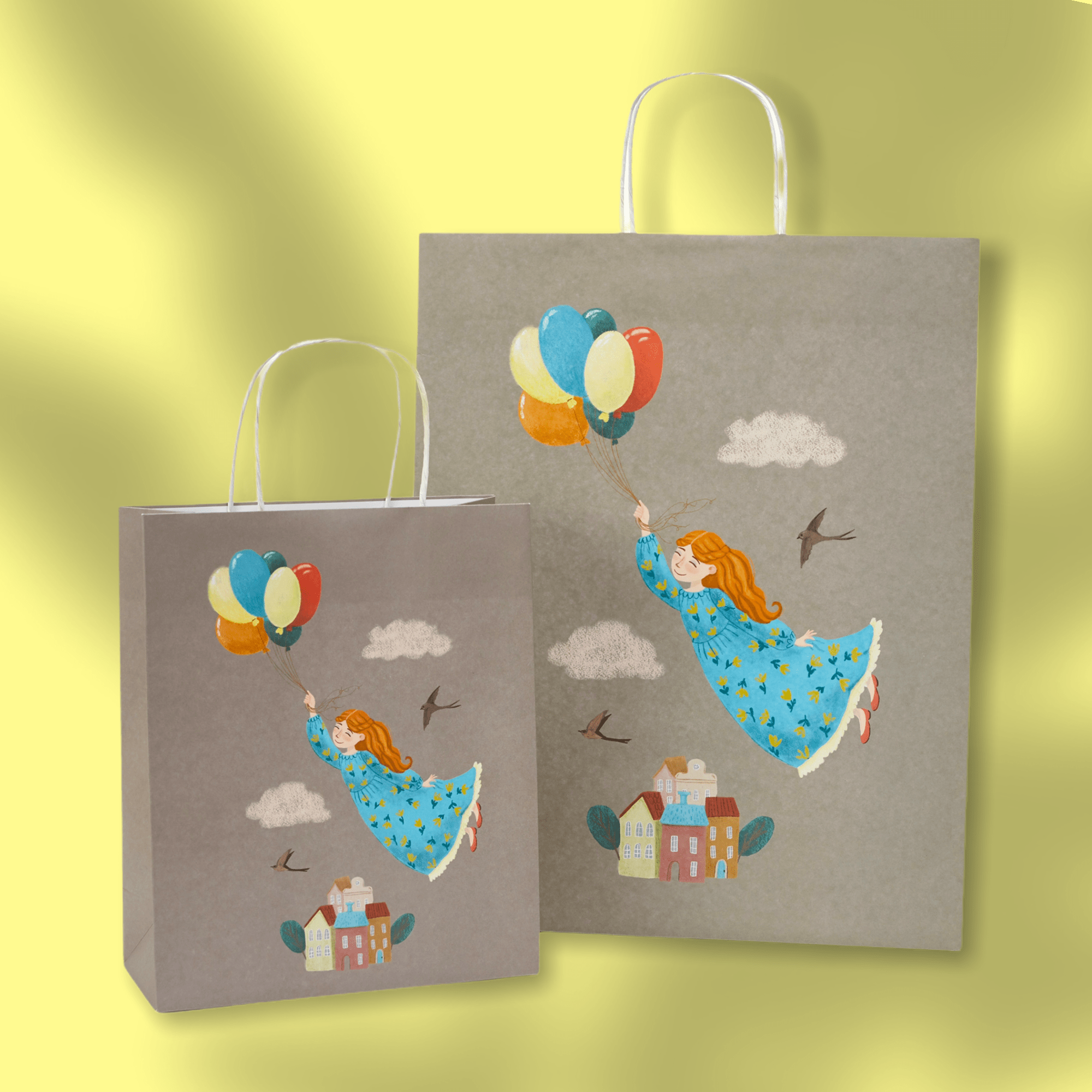 Подарочный пакет Девочка в облаках