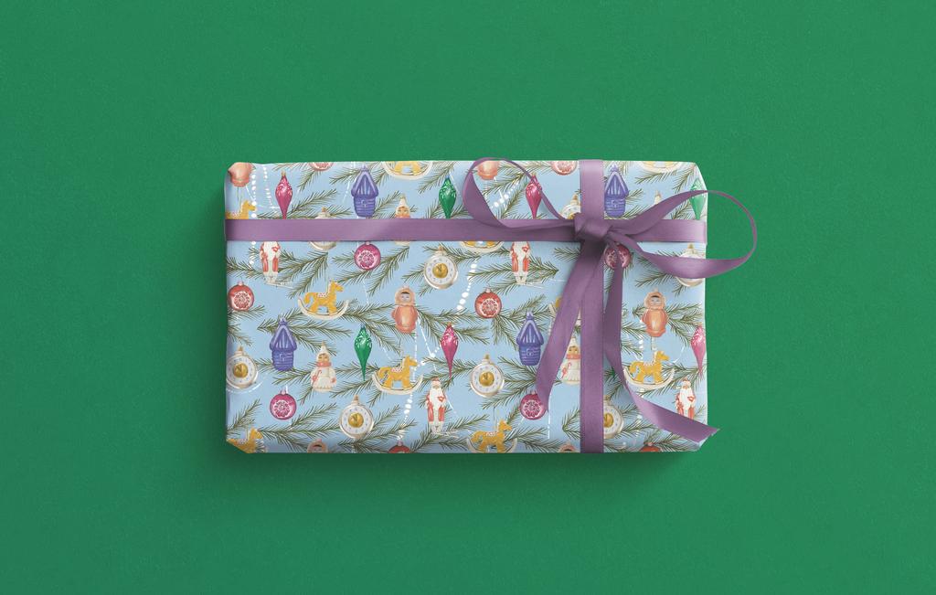 Упаковочная бумага Ёлочные игрушки