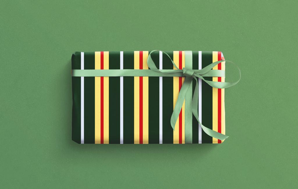 Упаковочная бумага Полосатая елка