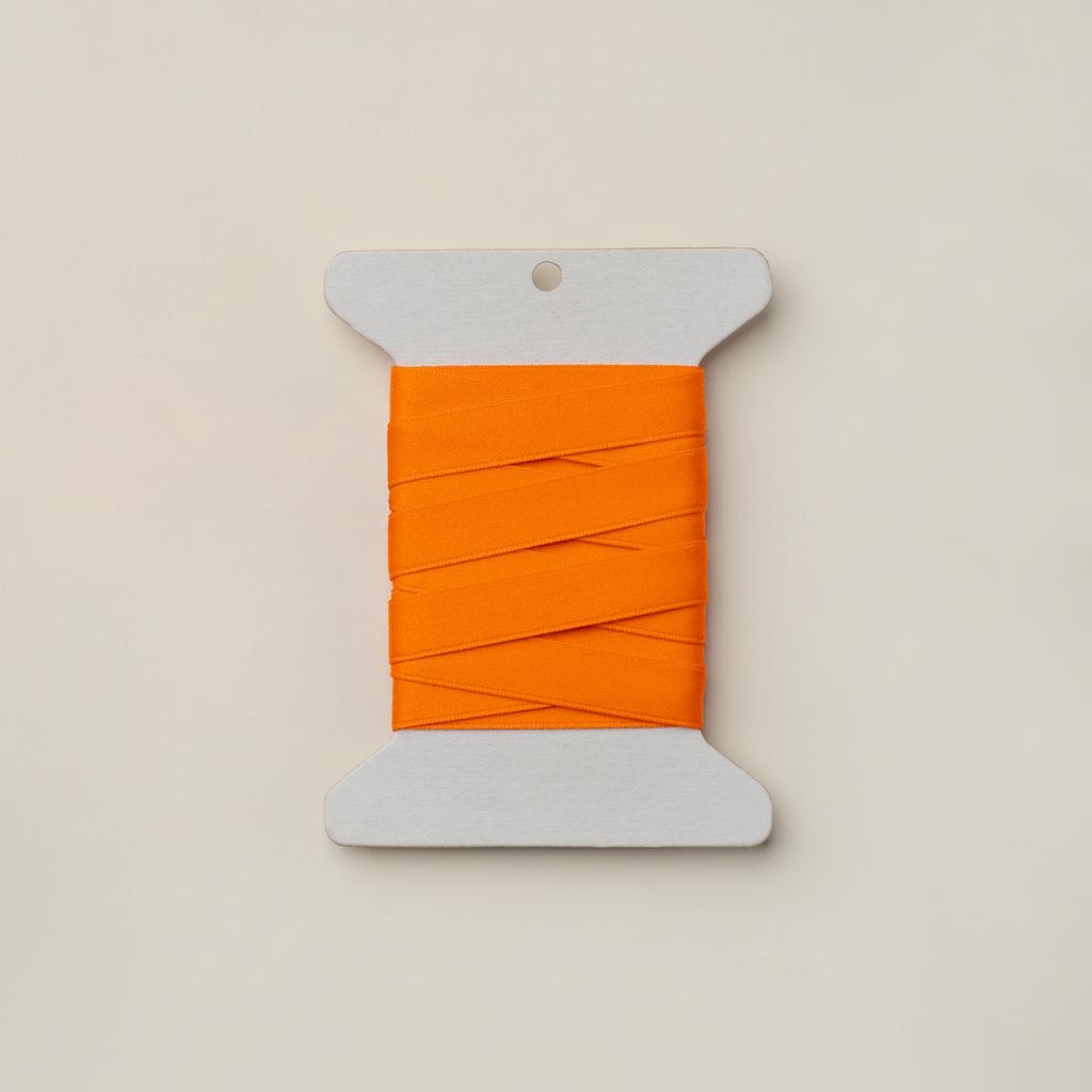 Лента сатиновая оранжевая