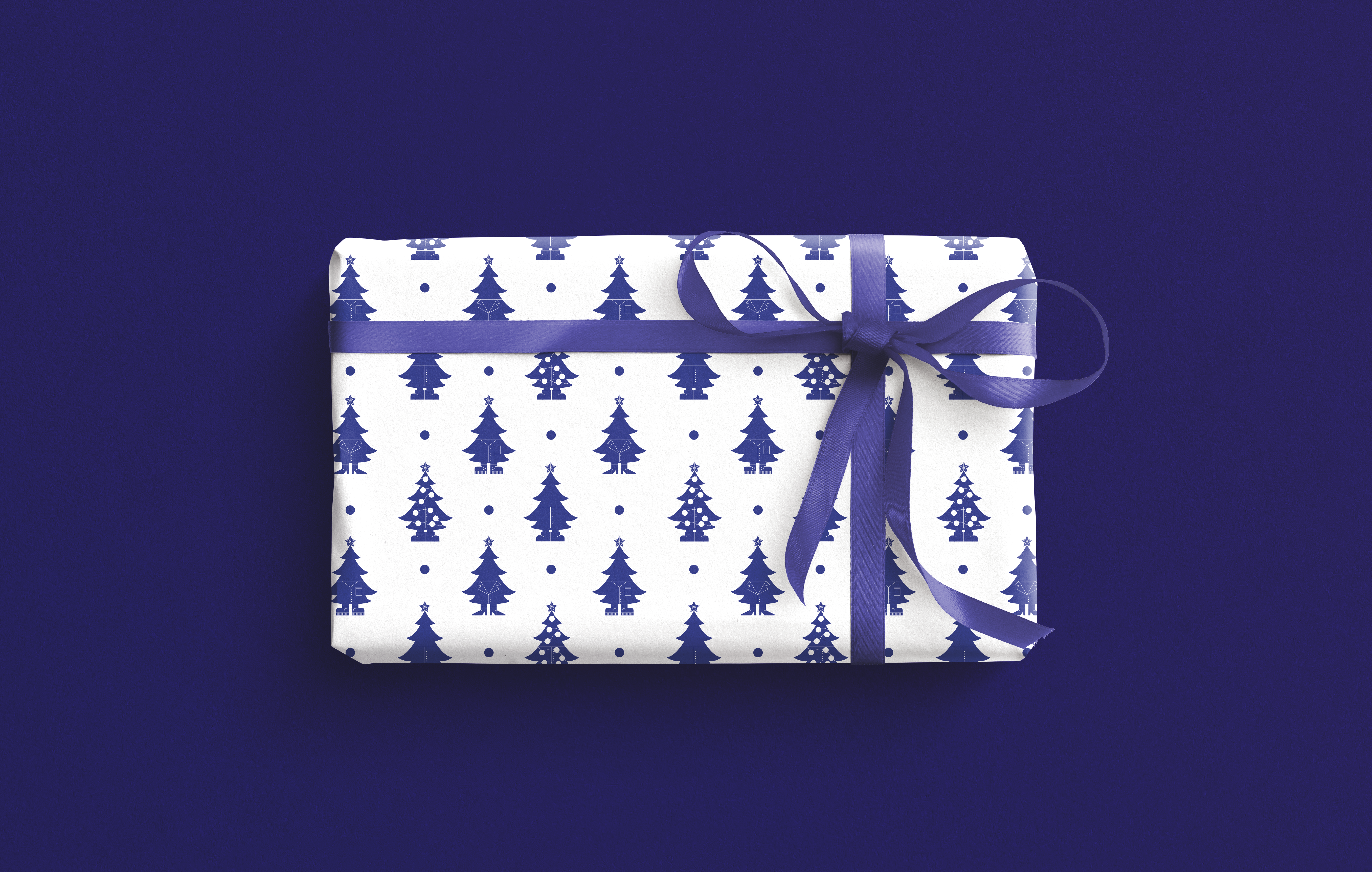 Упаковочная бумага BUMMAGIYA x The Blueprint (синие ёлки)