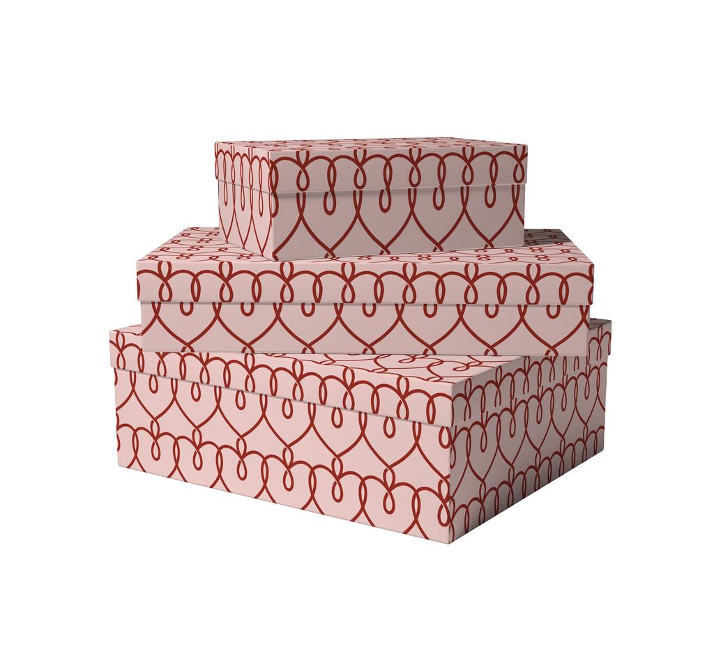 Коробка Бесконечные сердца (розовый фон)