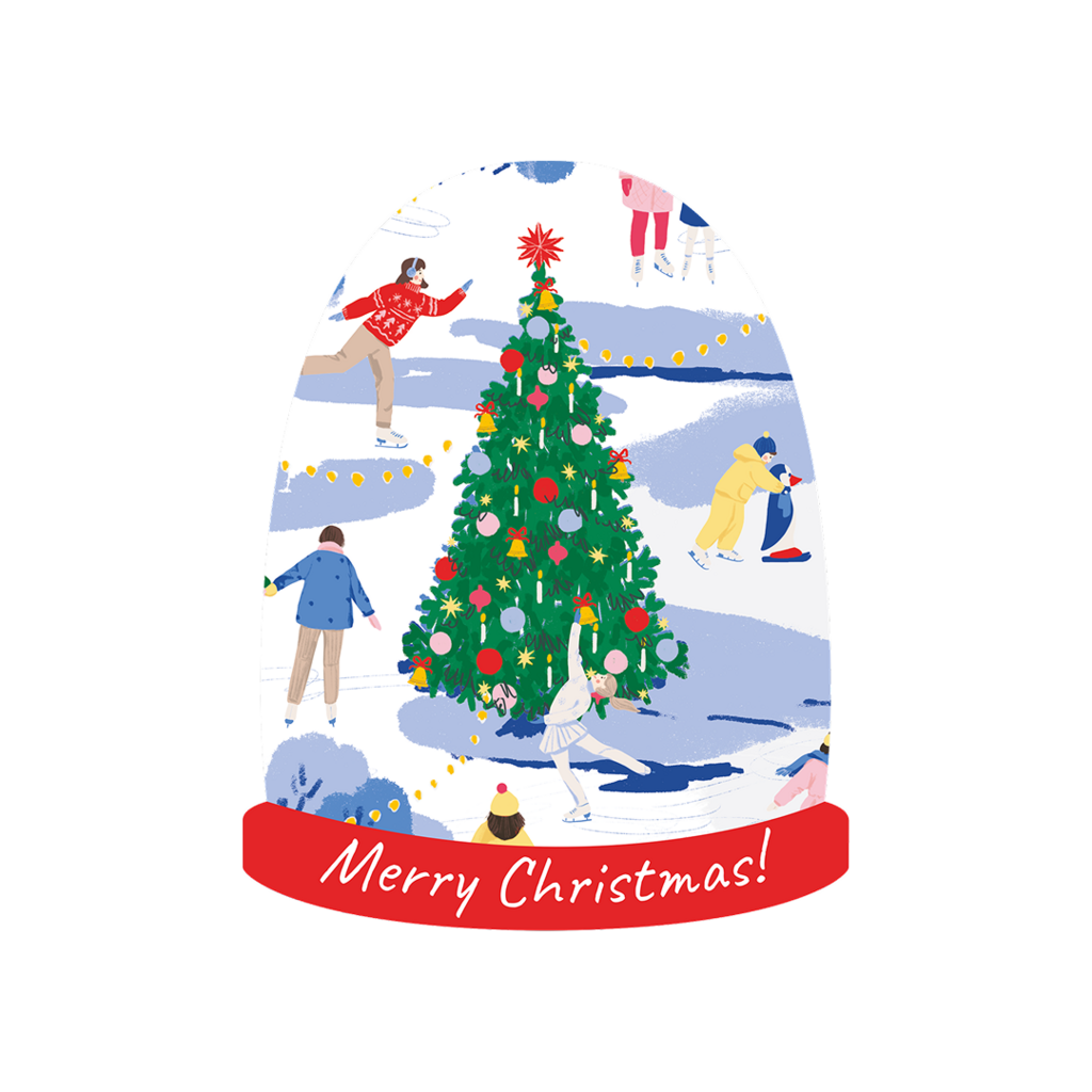 Фигурная открытка Шар Merry Christmas