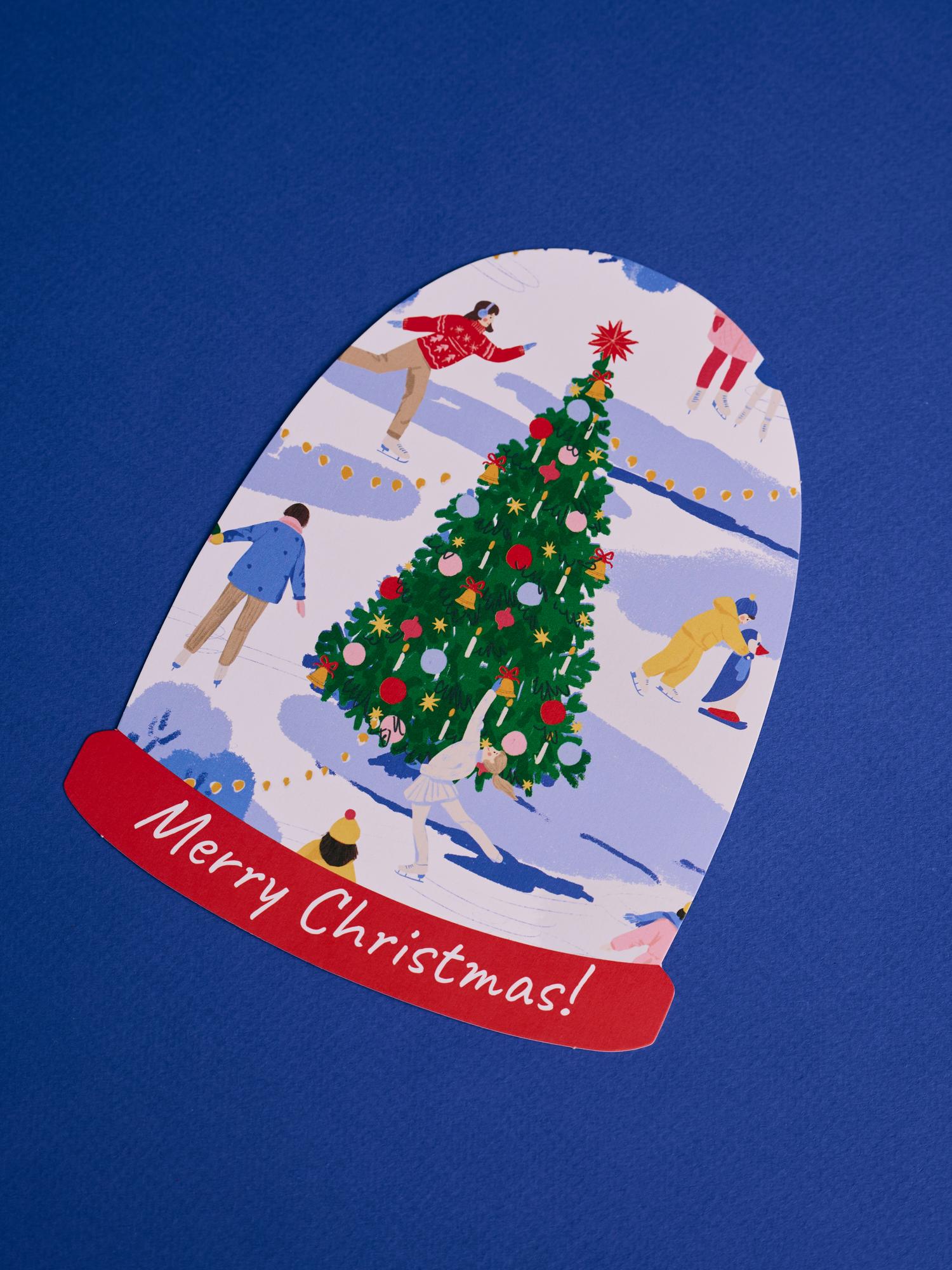 Фигурная открытка Шар Merry Christmas