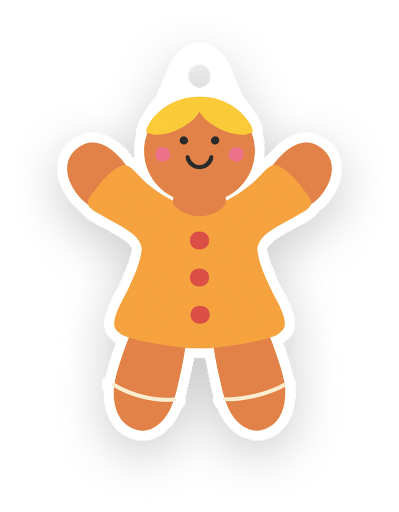 Новогодняя бирка Пряник девочка