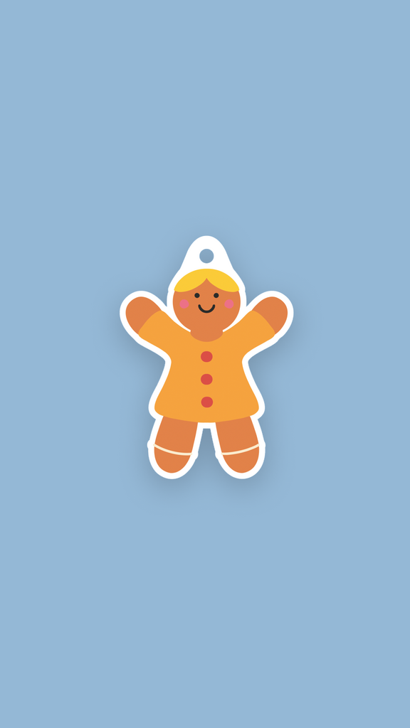 Новогодняя бирка Пряник девочка