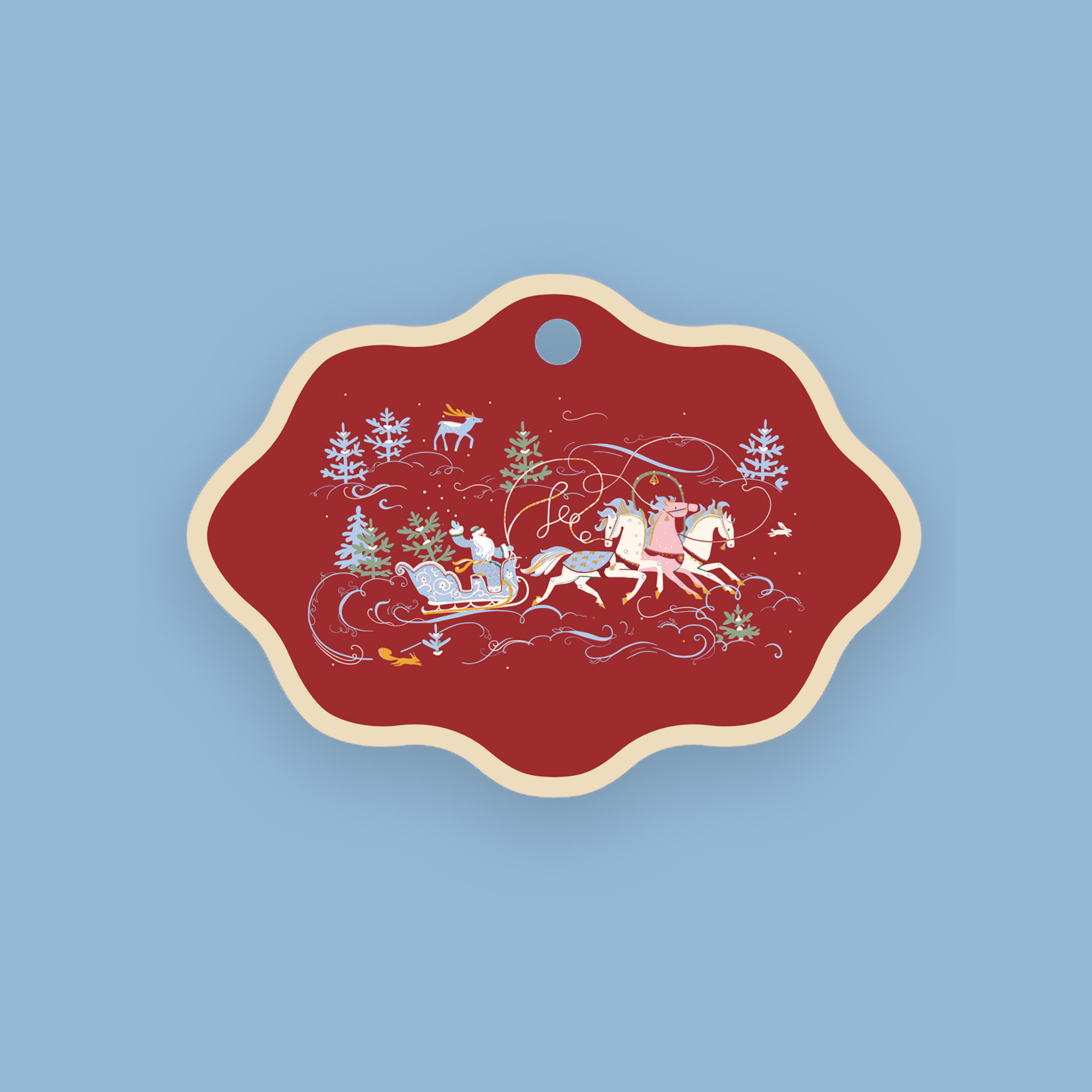 Новогодняя бирка Тройка