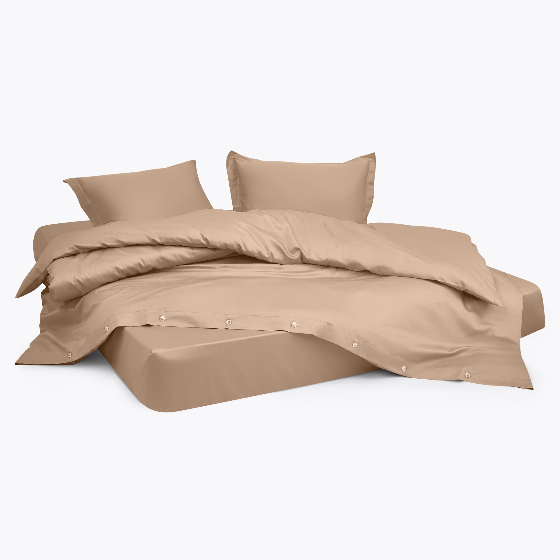 Простыня натяжная (на резинке) Карамель