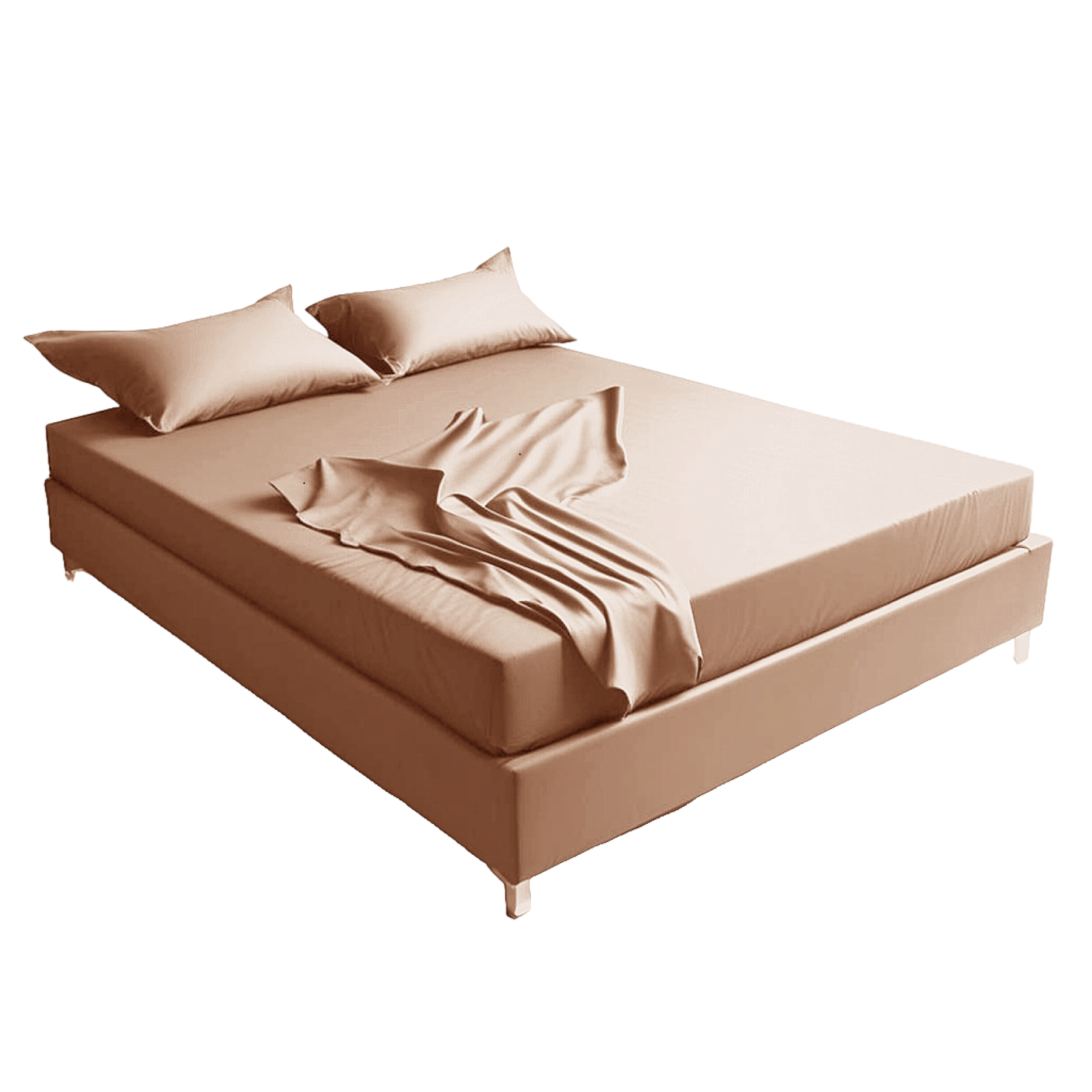 Простыня натяжная (на резинке) Карамель