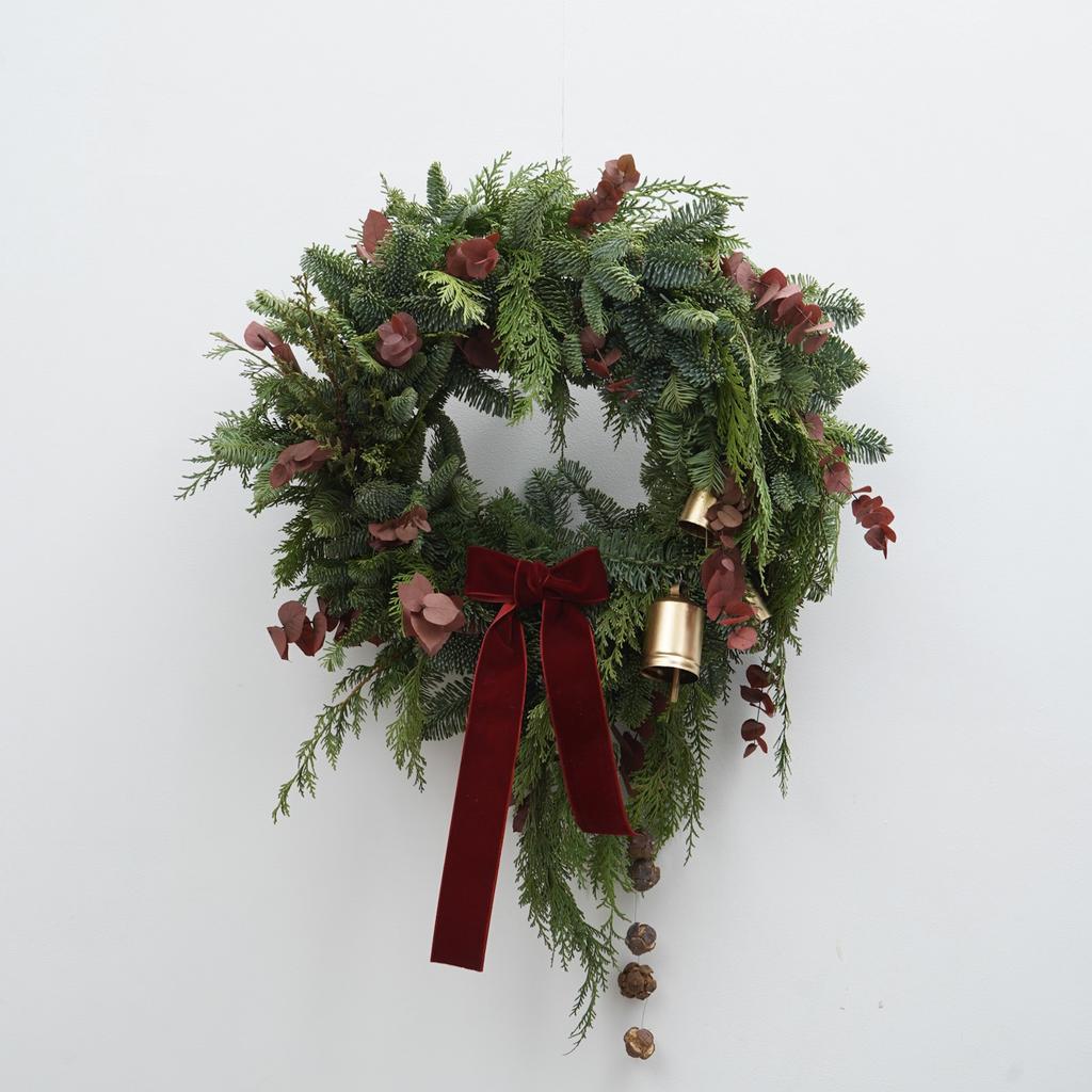 Новогодний Венок  "Красный бархат"