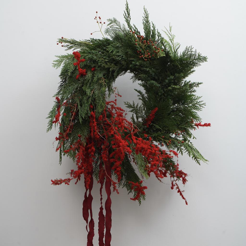 Новогодний Венок  "Россыпь калины"