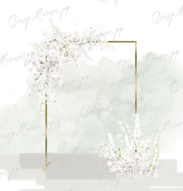 АРКА П-образная металлическая с белоснежными цветами