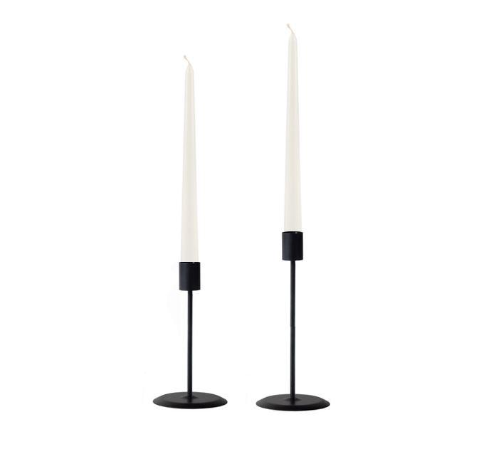 Подсвечник черный Лофт со свечей