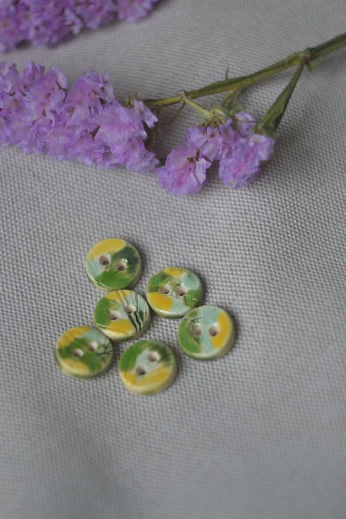 Керамическая пуговица 1,7  см "Отпечаток "