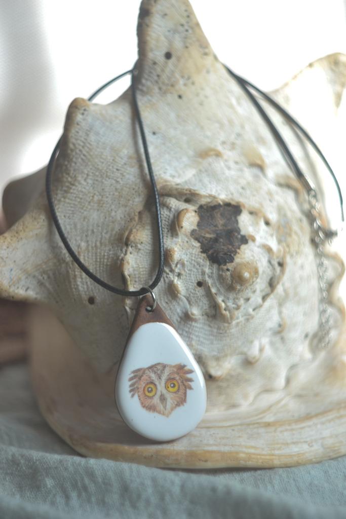 Подвеска с деколью "Совёнок"