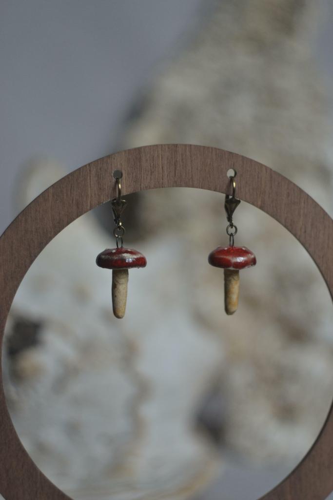 Серьги "Мухомор"
