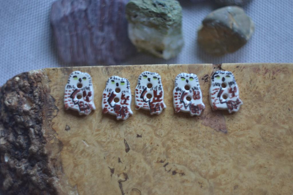 Керамическая пуговица "Совы  "