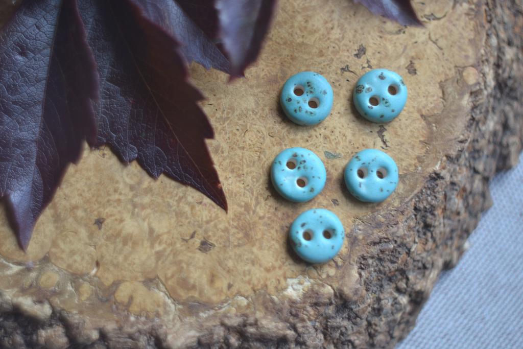 Базовая керамическая пуговица 1,3 см  "Про дрозда  "