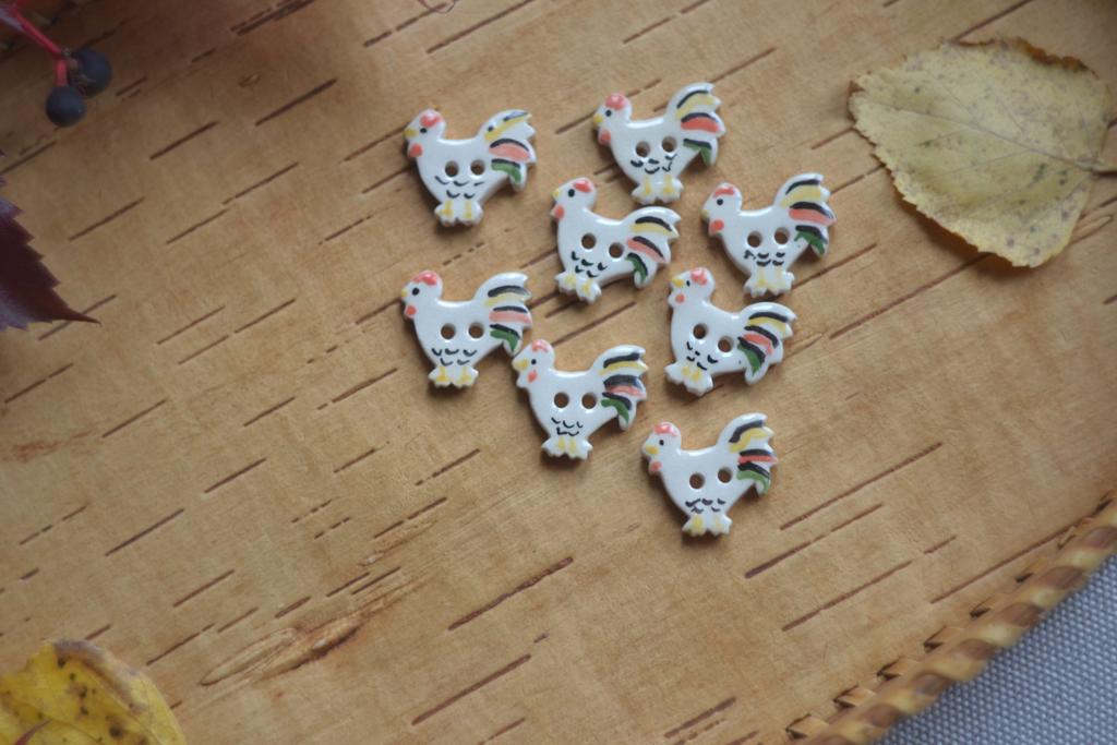 Керамическая пуговица "Петушок"