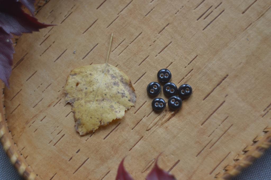 Базовая керамическая пуговица 0,9 см  "Чёрный "