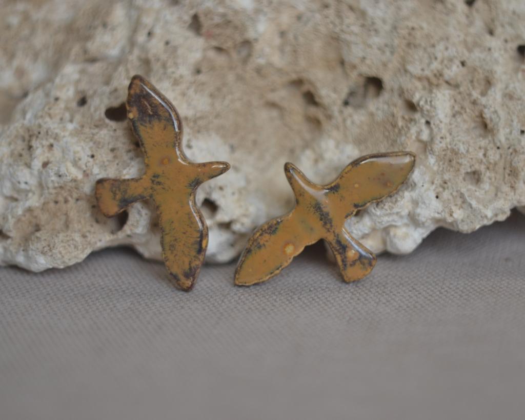 Брошь "Птаха песчаная "