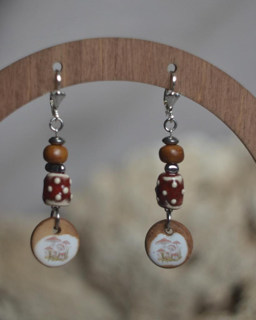 Серьги "Мухоморы"