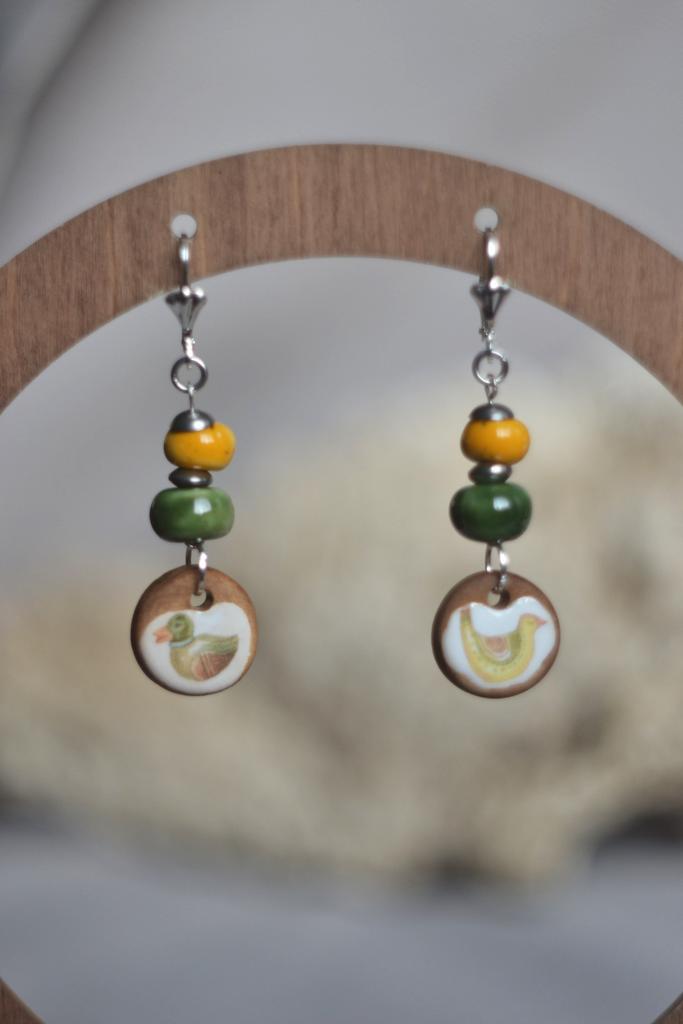 Серьги "Уточки и дудочки"