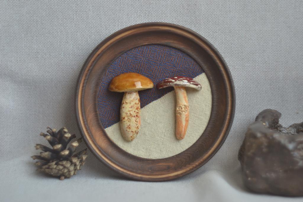 Панно на стену среднее "Боровик и мухомор"