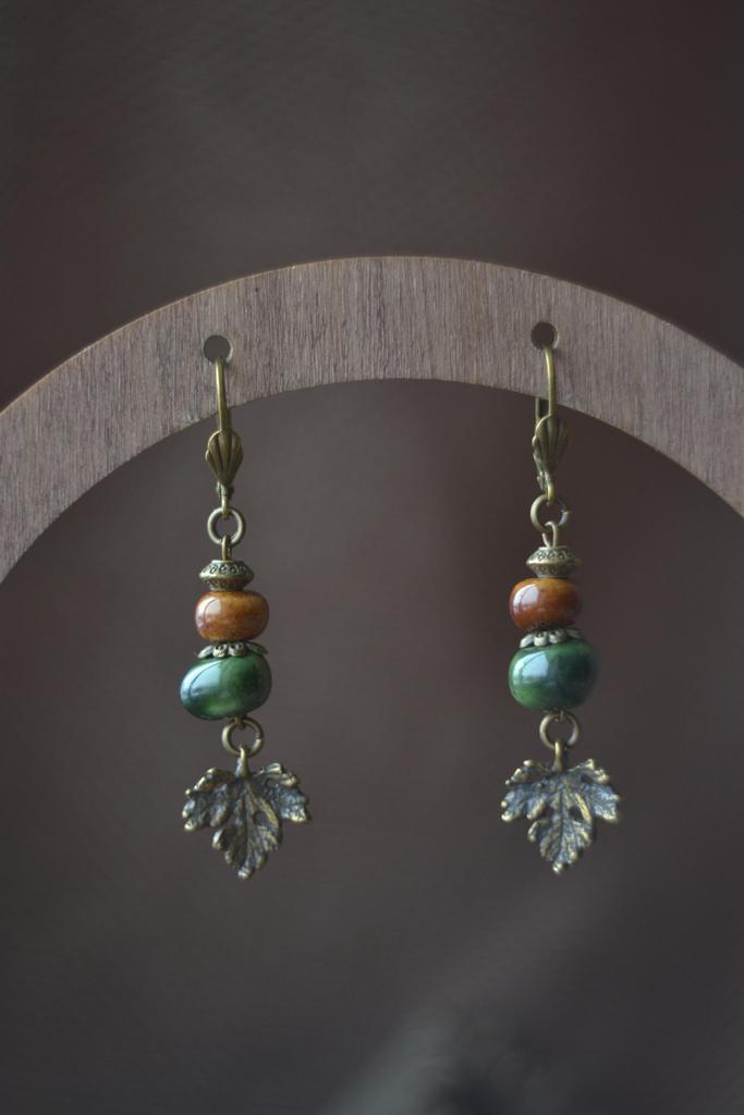 Серьги "листья"