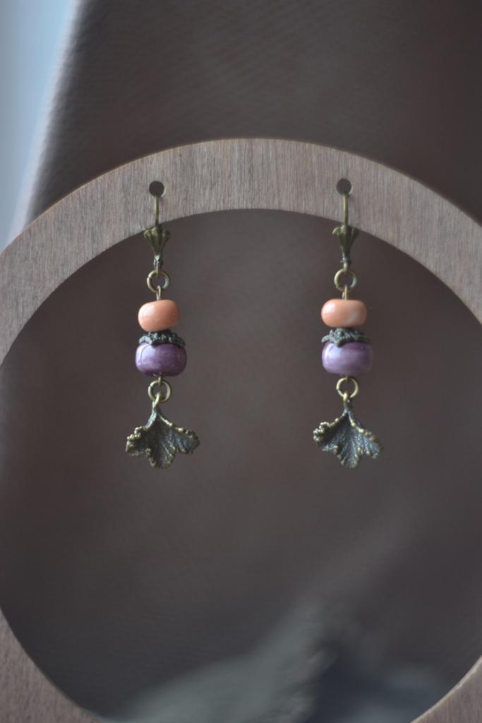 Серьги "листья"