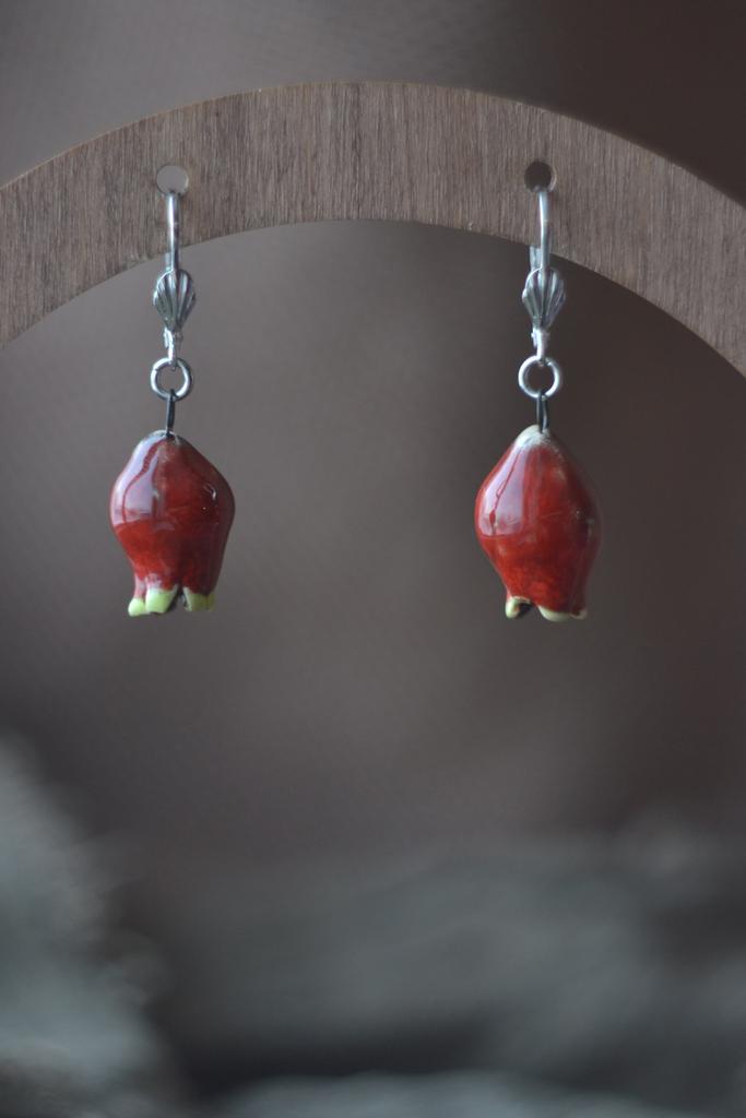 Серьги "гранаты "