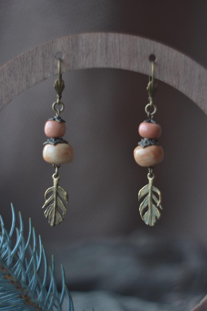 Серьги "перышко"