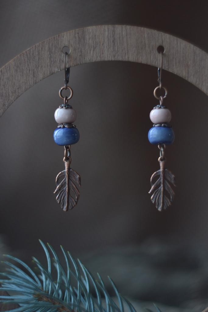 Серьги "перышко"