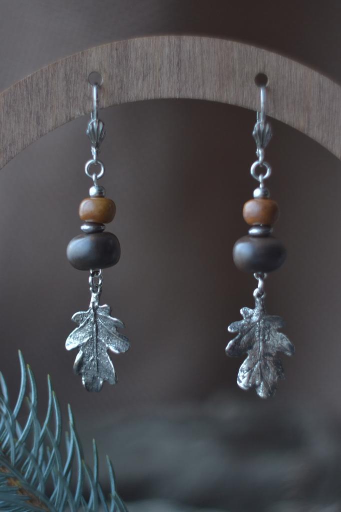 Серьги "Дубы"