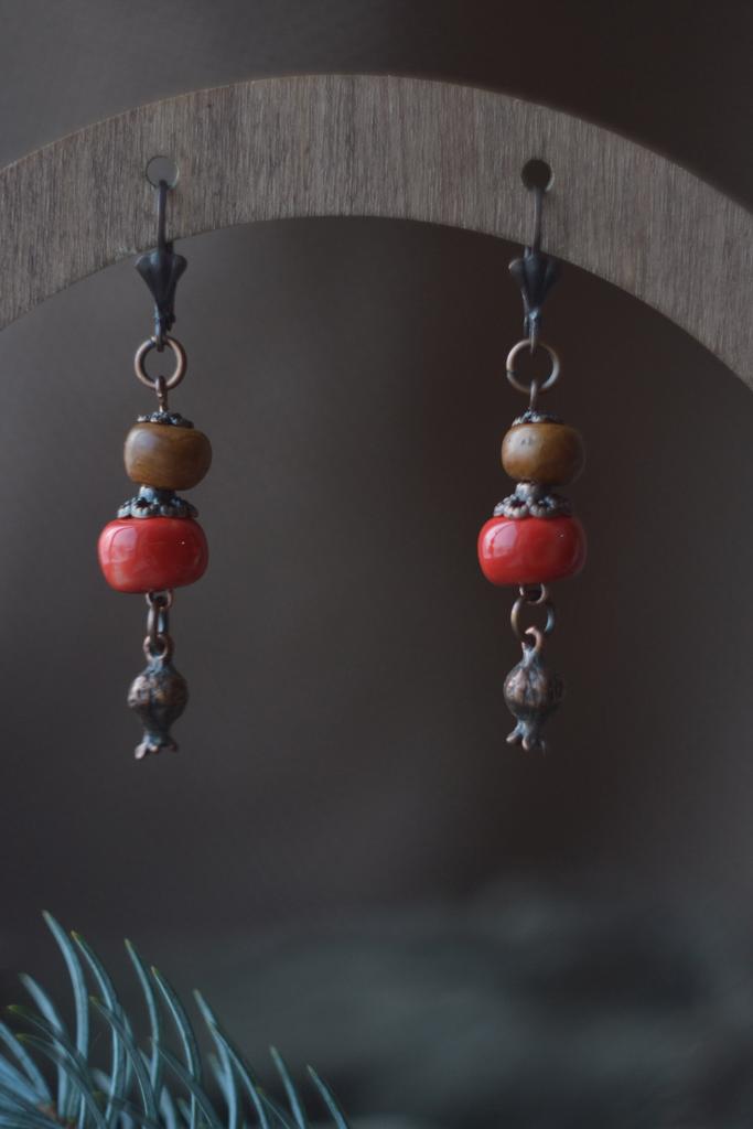 Серьги "гранат"