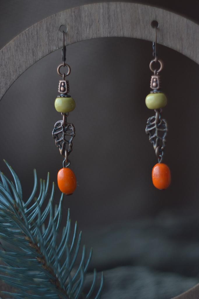 Серьги "облепиха "