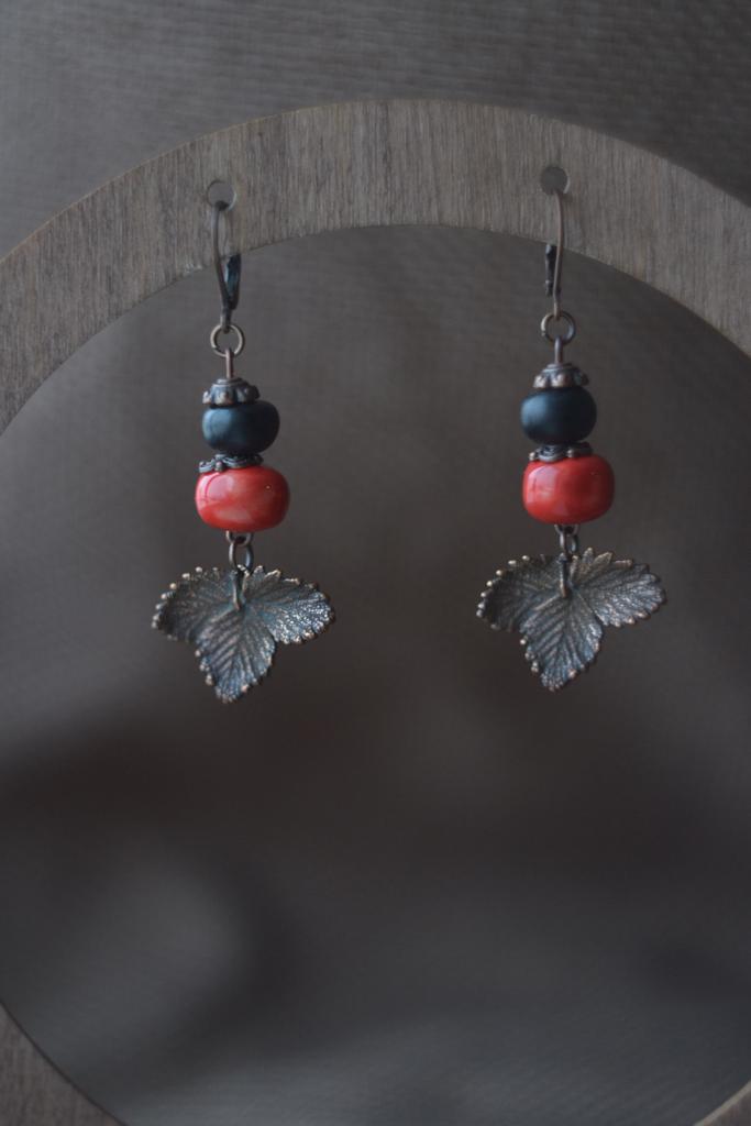 Серьги "земляника "