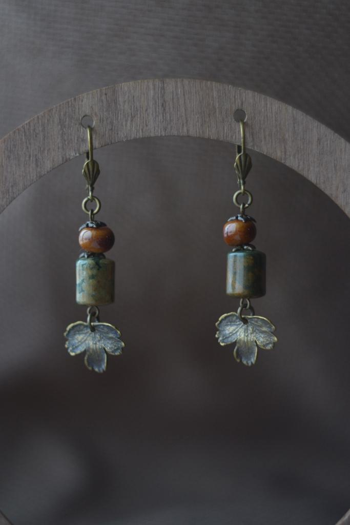 Серьги "листья"