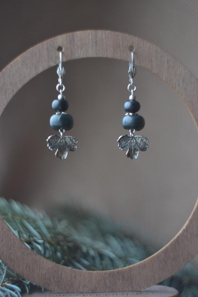 Серьги "листья"