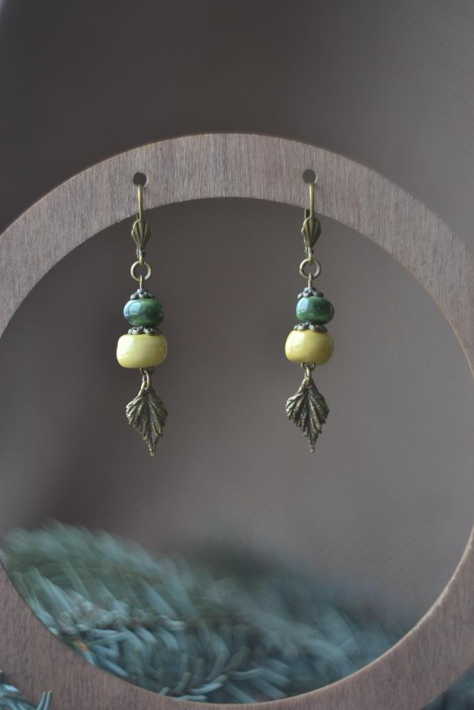 Серьги "листья"