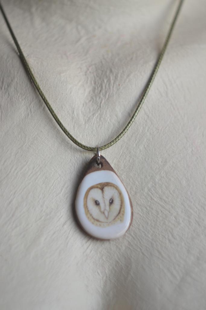 Подвеска с деколью "совушка"