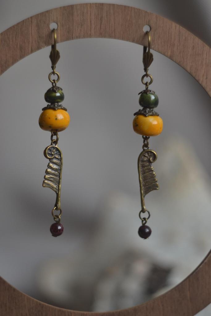 Серьги "папоротники "