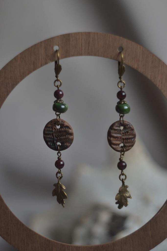 Серьги "папоротники "