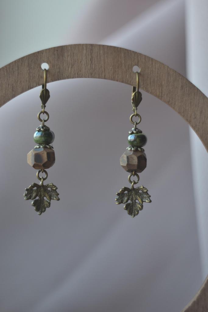 Серьги "листья"