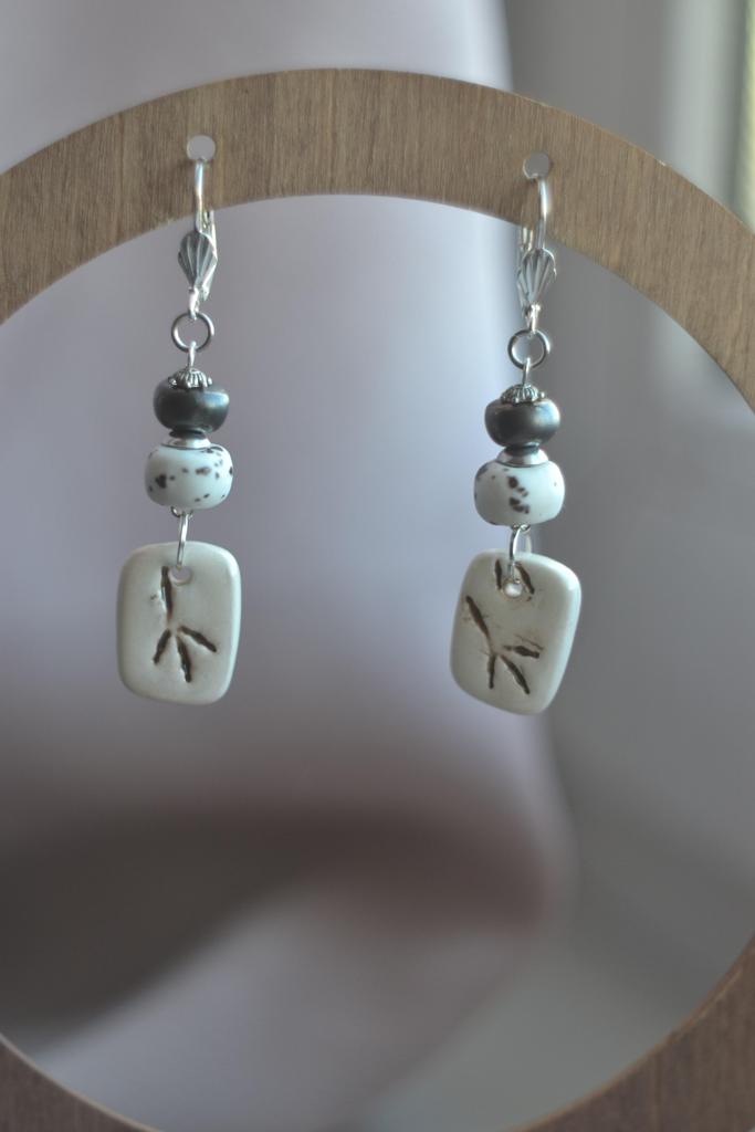 Серьги "Следы на снегу"