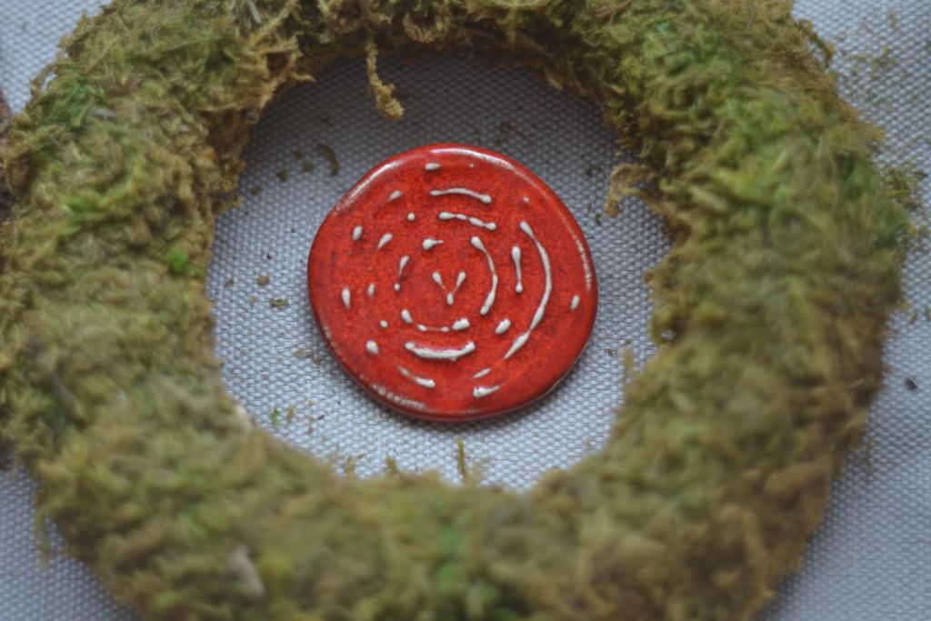 Брошь "Большая мухоморна шляпка "